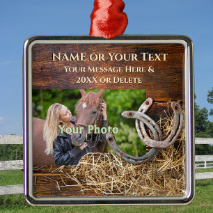 Personlig, Horse Ornaments for Julgran Julgransprydnad Metall