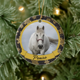 Personlig Horse Pet Ornament Photo Namn År