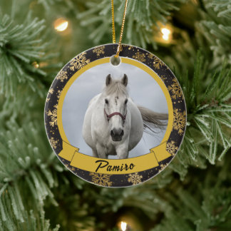 Personlig Horse Pet Ornament Photo Namn År