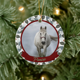 Personlig Horse Pet Ornament Photo Namn År