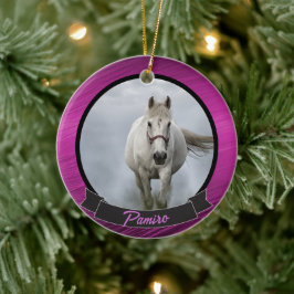 Personlig Horse Pet Ornament Photo Namn År