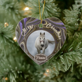 Personlig Horse Pet Ornament Photo Namn År