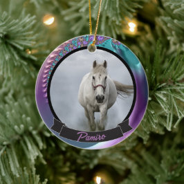 Personlig Horse Pet Ornament Photo Namn År