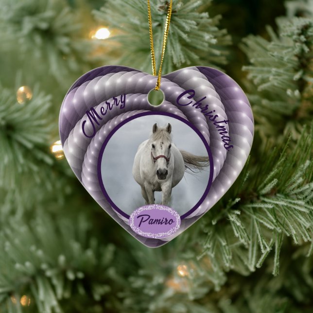 Personlig Horse Pet Ornament Photo Namn År (Träd)