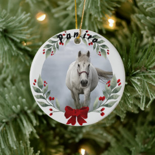 Personlig Horse Pet Ornament Photo Namn År