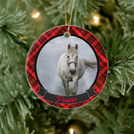 Personlig Horse Pet Ornament Photo Namn År