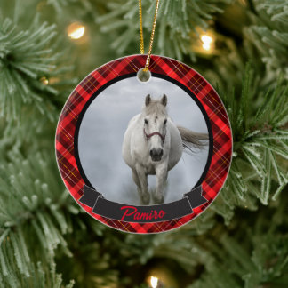 Personlig Horse Pet Ornament Photo Namn År