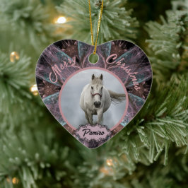 Personlig Horse Pet Ornament Photo Namn År