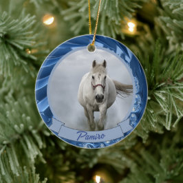Personlig Horse Pet Ornament Photo Namn År