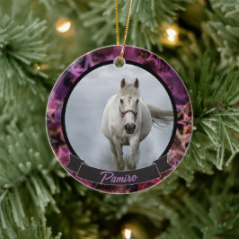 Personlig Horse Pet Ornament Photo Namn År