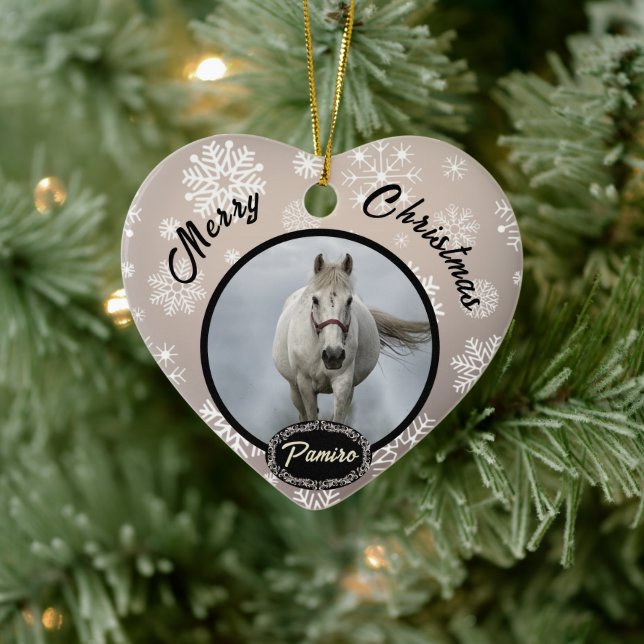 Personlig Horse Pet Ornament Photo Namn År (Träd)