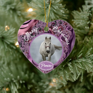 Personlig Horse Pet Ornament Photo Namn År