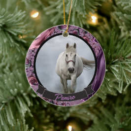 Personlig Horse Pet Ornament Photo Namn År
