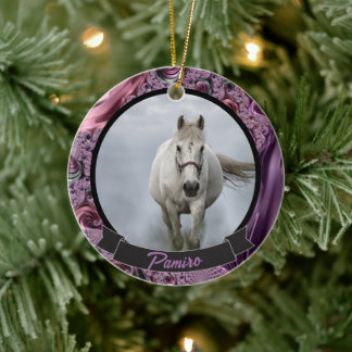 Personlig Horse Pet Ornament Photo Namn År