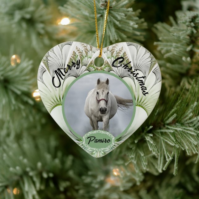 Personlig Horse Pet Ornament Photo Namn År (Träd)