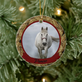 Personlig Horse Pet Ornament Photo Namn År