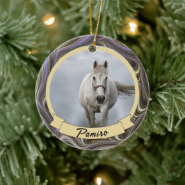 Personlig Horse Pet Ornament Photo Namn År