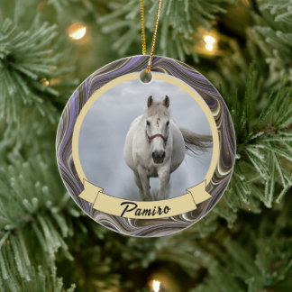 Personlig Horse Pet Ornament Photo Namn År