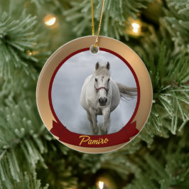 Personlig Horse Pet Ornament Photo Namn År