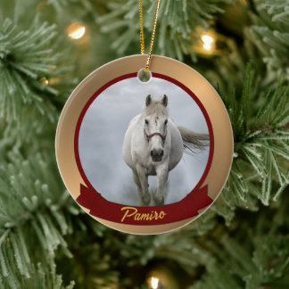 Personlig Horse Pet Ornament Photo Namn År