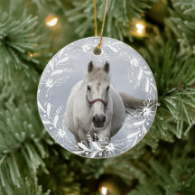 Personlig Horse Pet Ornament Photo Namn År
