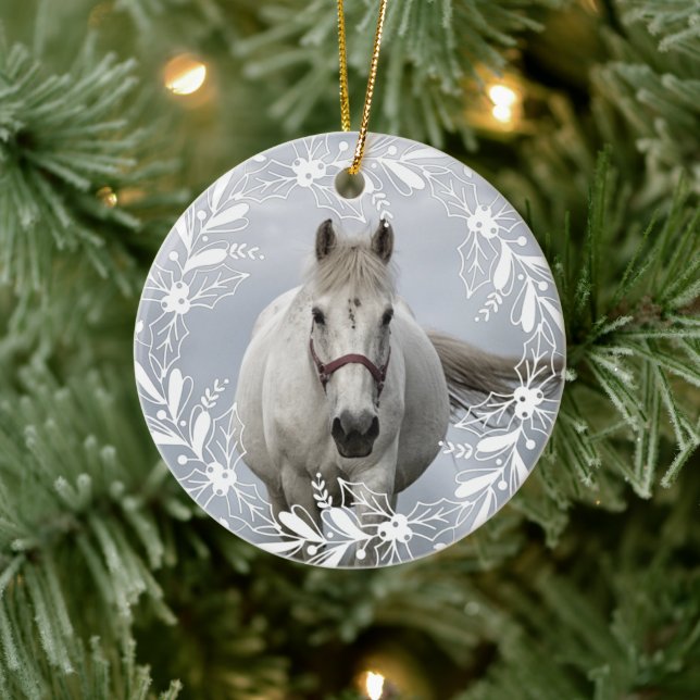 Personlig Horse Pet Ornament Photo Namn År (Träd)