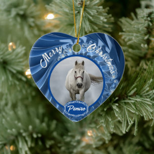Personlig Horse Pet Ornament Photo Namn År