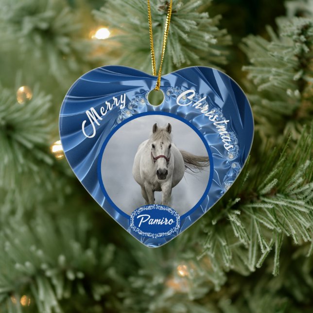 Personlig Horse Pet Ornament Photo Namn År (Träd)