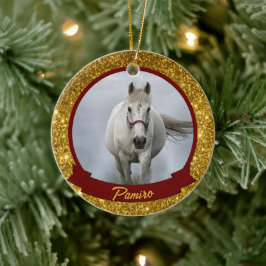Personlig Horse Pet Ornament Photo Namn År