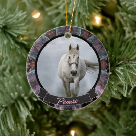 Personlig Horse Pet Ornament Photo Namn År