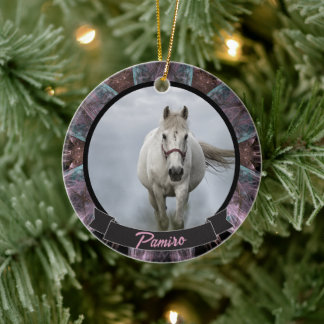 Personlig Horse Pet Ornament Photo Namn År