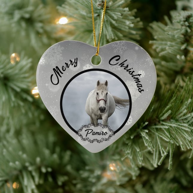 Personlig Horse Pet Ornament Photo Namn År (Träd)