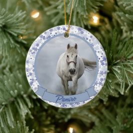 Personlig Horse Pet Ornament Photo Namn År