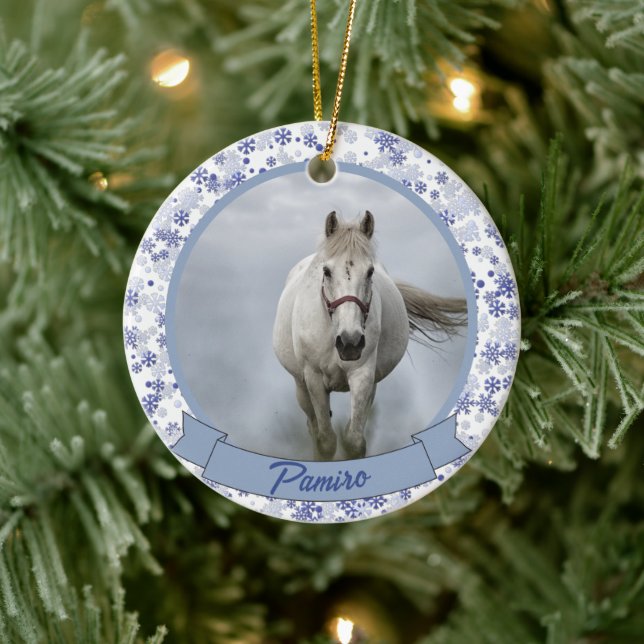 Personlig Horse Pet Ornament Photo Namn År (Träd)