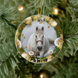 Personlig Horse Pet Ornament Photo Namn År