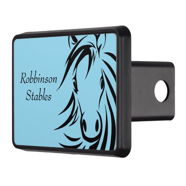 Personlig Horse Trailer Hitch Cover Blue Dragkroksskydd (Vänster)