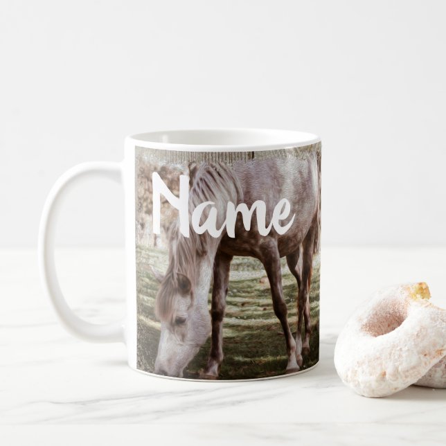 Personlig Horses Ranch Farm Design Coffee Mugg (Med munk)