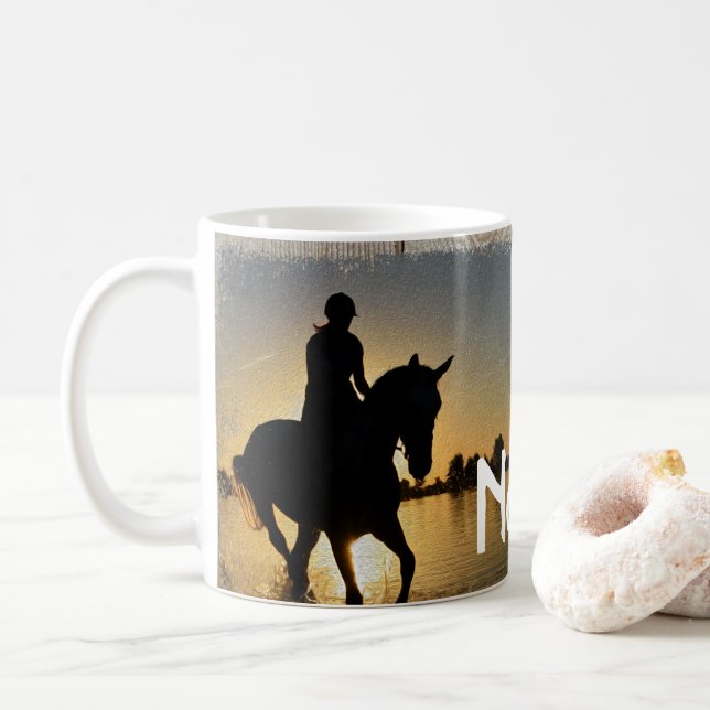Personlig Horses Ranch Rodeo Design Coffee Mugg (Med munk)
