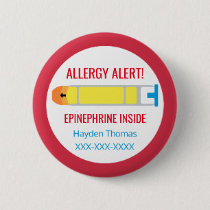 Personlig hos barn Allergy Alert Epinephrine Insid Knapp