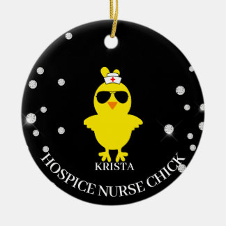 Personlig Hospice Nurse Sunshade Glitter Chick Julgransprydnad Keramik