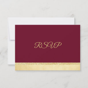 Personlig Höst Burgundy Guld RSVP Bröllop OSA Kort