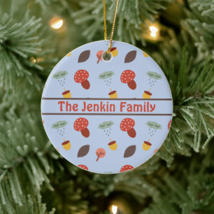 Personlig höst julgransprydnad keramik