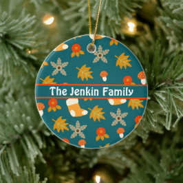 Personlig höst  julgransprydnad keramik