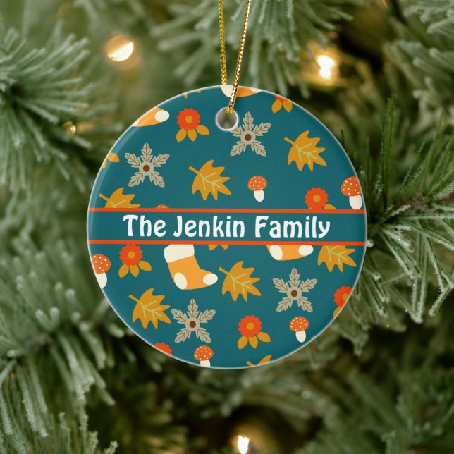 Personlig höst  julgransprydnad keramik (Träd)