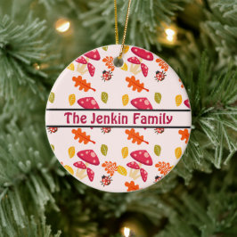 Personlig höst julgransprydnad keramik