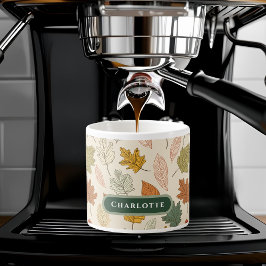 Personlig Höst löv - Mysigt eget namn för höst Espressomugg