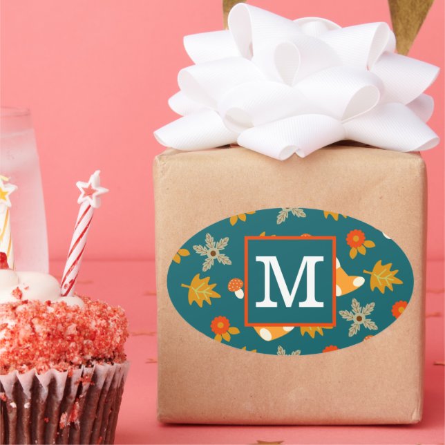 Personlig höst ovalt klistermärke (Part)