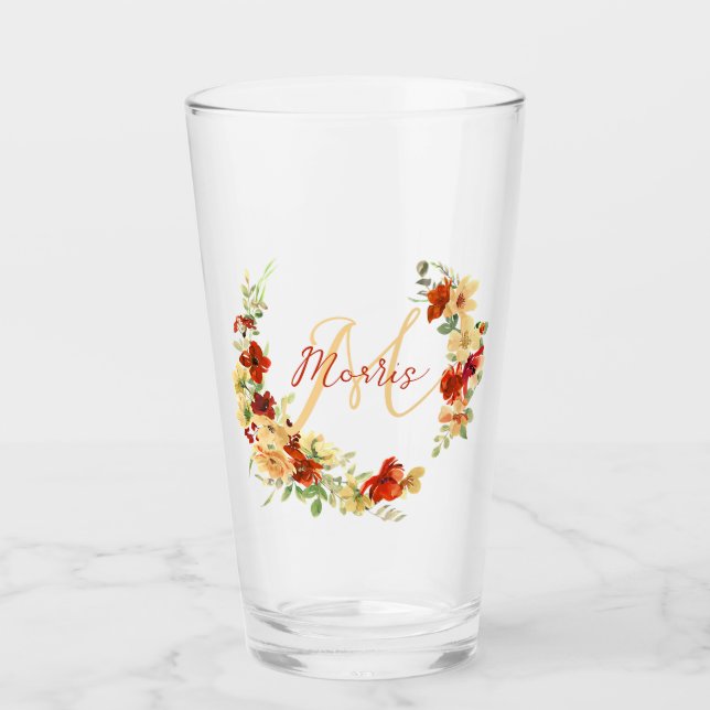 Personlig höstblomma glaskopp (Framsida)
