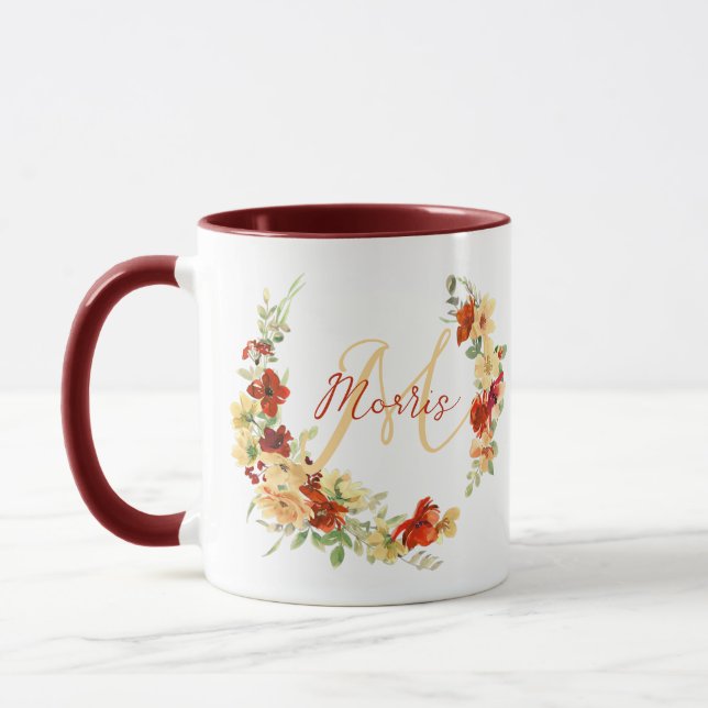 Personlig höstblomma  mugg (Vänster)