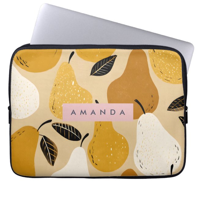 Personlig höstpäron frukt design laptop fodral (Framsidan)